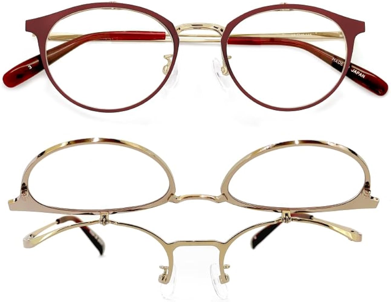 Amazon.co.jp: レディース 跳ね上げ式メガネ 日本製 ybl101-3 チタン