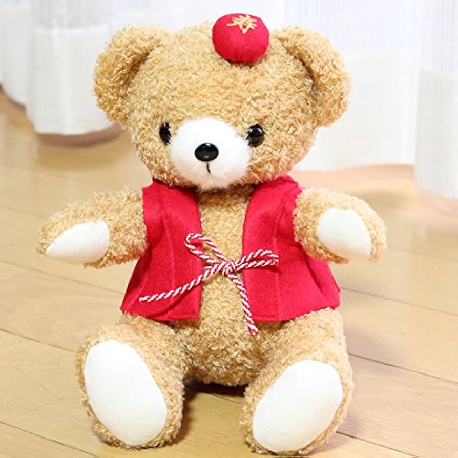 Amazon.co.jp: 還暦(60歳)用ミニテディベア・ブラウン(1体)赤い