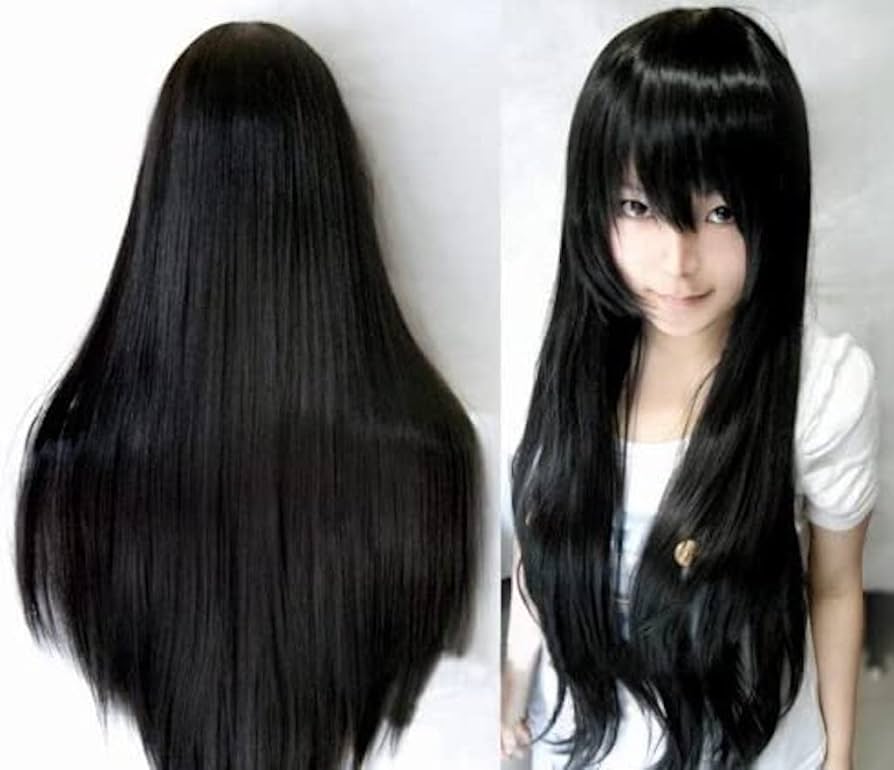 Amazon.co.jp: ストレート ロング ウィッグ コスチューム用小物 黒