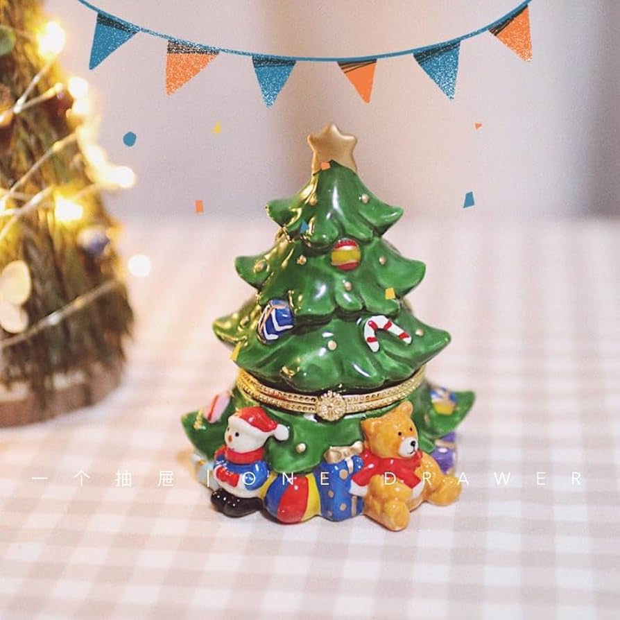 Amazon.co.jp: クリスマスツリーの小熊収納缶飾り置物誕生日プレゼント