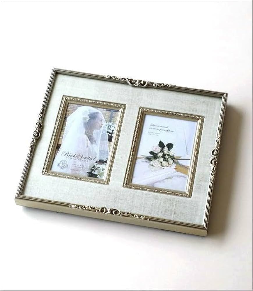 Amazon.co.jp: 写真立て 壁掛け 2面 2枚 アンティーク おしゃれ