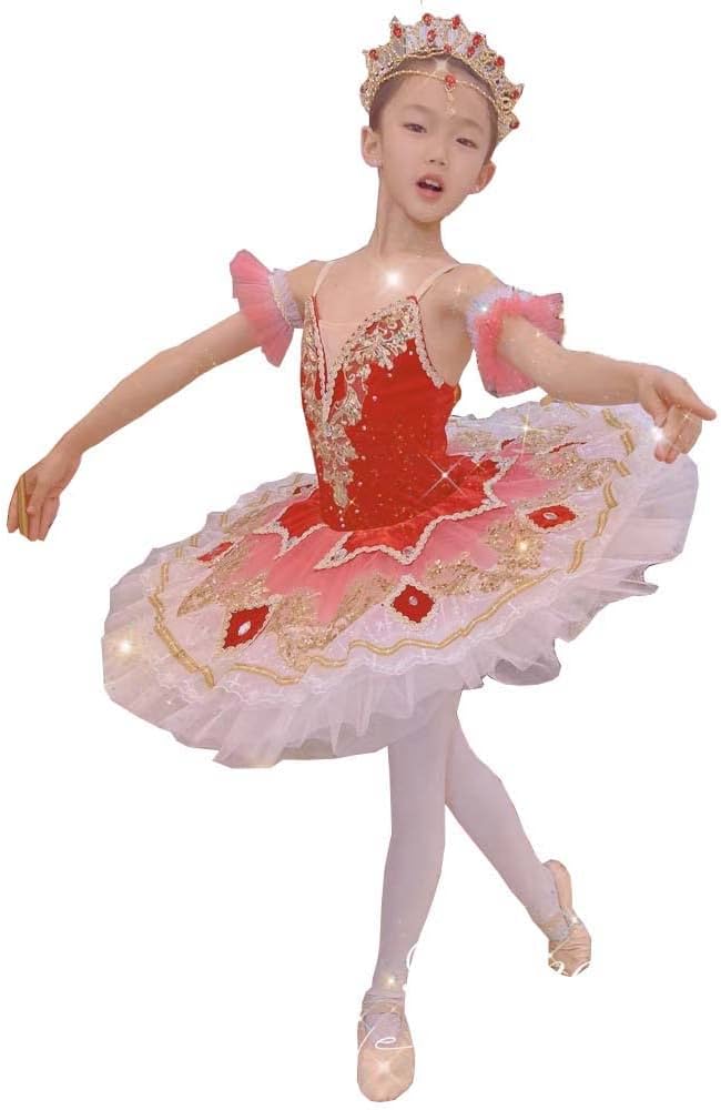 Amazon | バレエレオタードキッズ 女の子 バレエ 衣装 チュチュ 大人