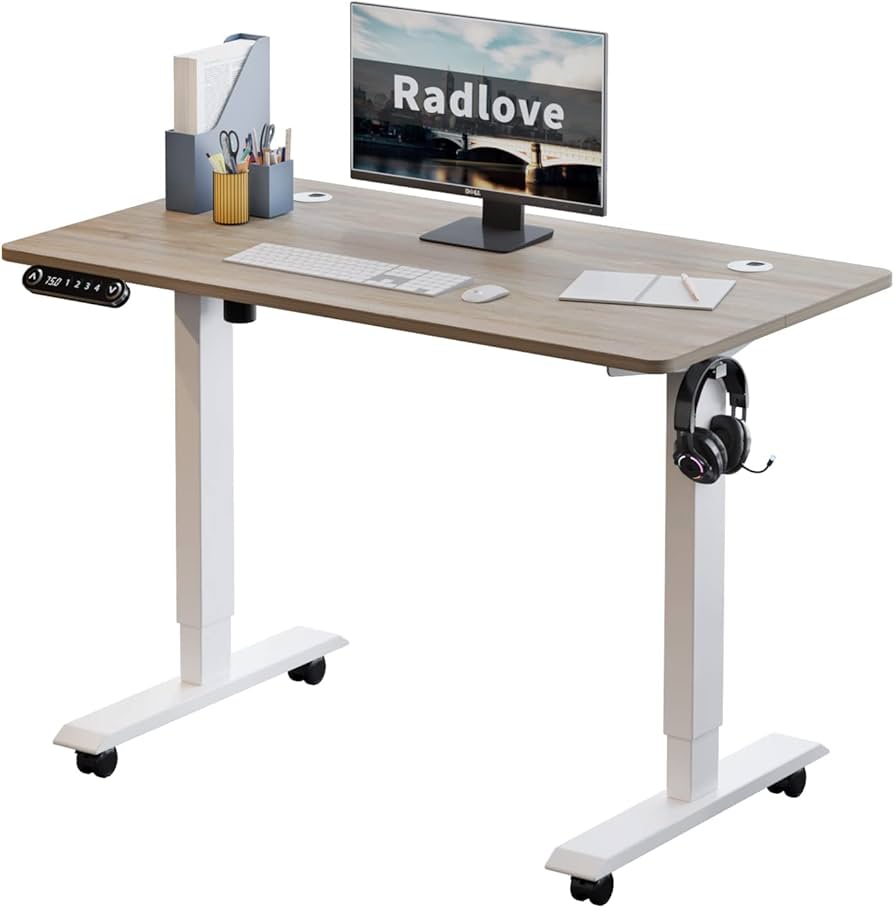 Amazon.co.jp: Radlove デスク 電動式 パソコンデスク 幅110CM×奥行