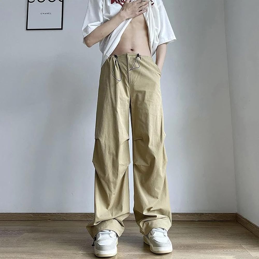 Amazon.com: Xingfenly Parachute Pants Men Japanese Wide Leg
