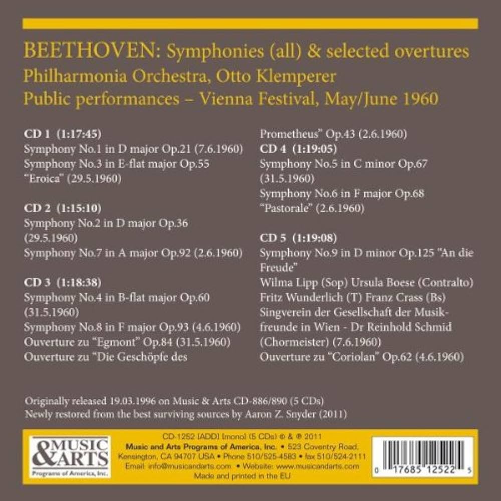 Amazon.co.jp: クレンペラー ベートーヴェン 交響曲全集(1960年