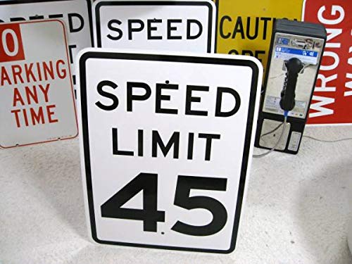 Amazon.co.jp: アメリカ 道路標識SPEED LIMIT 45 最高速度45 看板