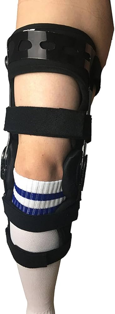 Amazon.co.jp: ヒンジ付き膝ブレース、調整可能な前十字靭帯膝パッド