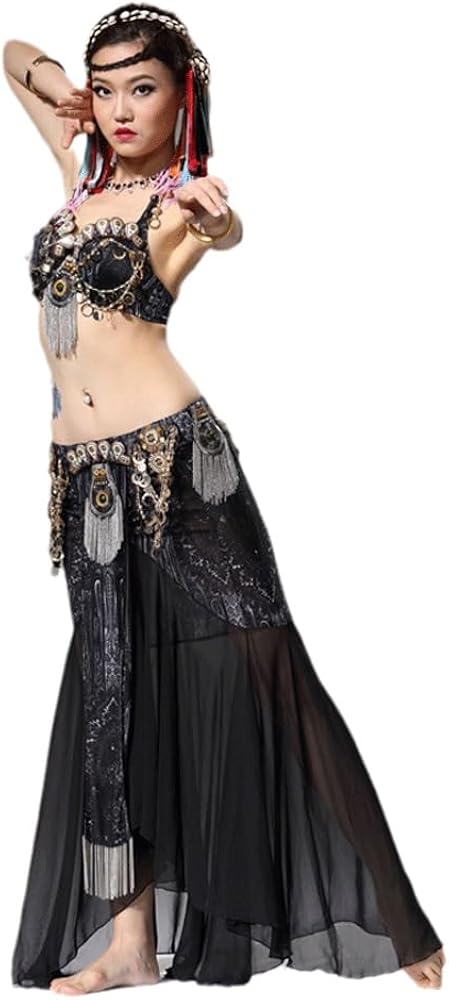 Amazon.com: SELICO Black belly dance costume tribal model set