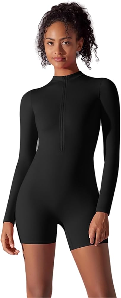 Amazon.com: crazynekos Womens Long Sleeve Jumpsuit Zip Up