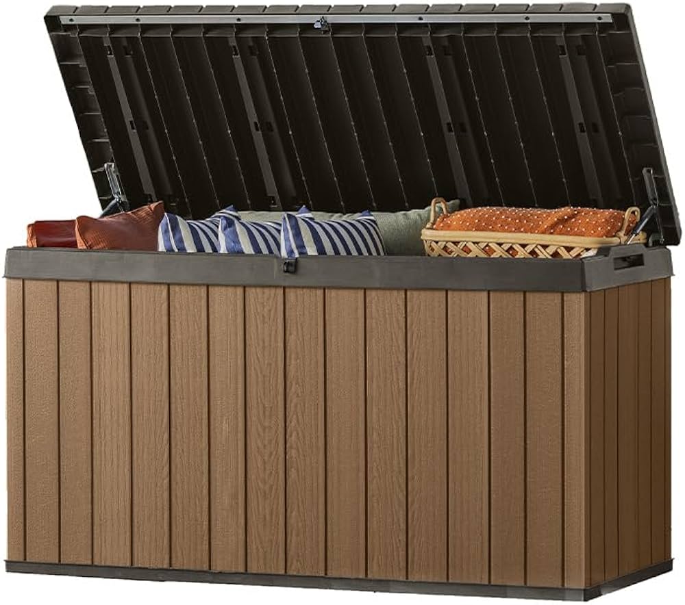 Amazon.co.jp: DEPOS デポス 屋外収納庫 物置 小型 木目調 570L