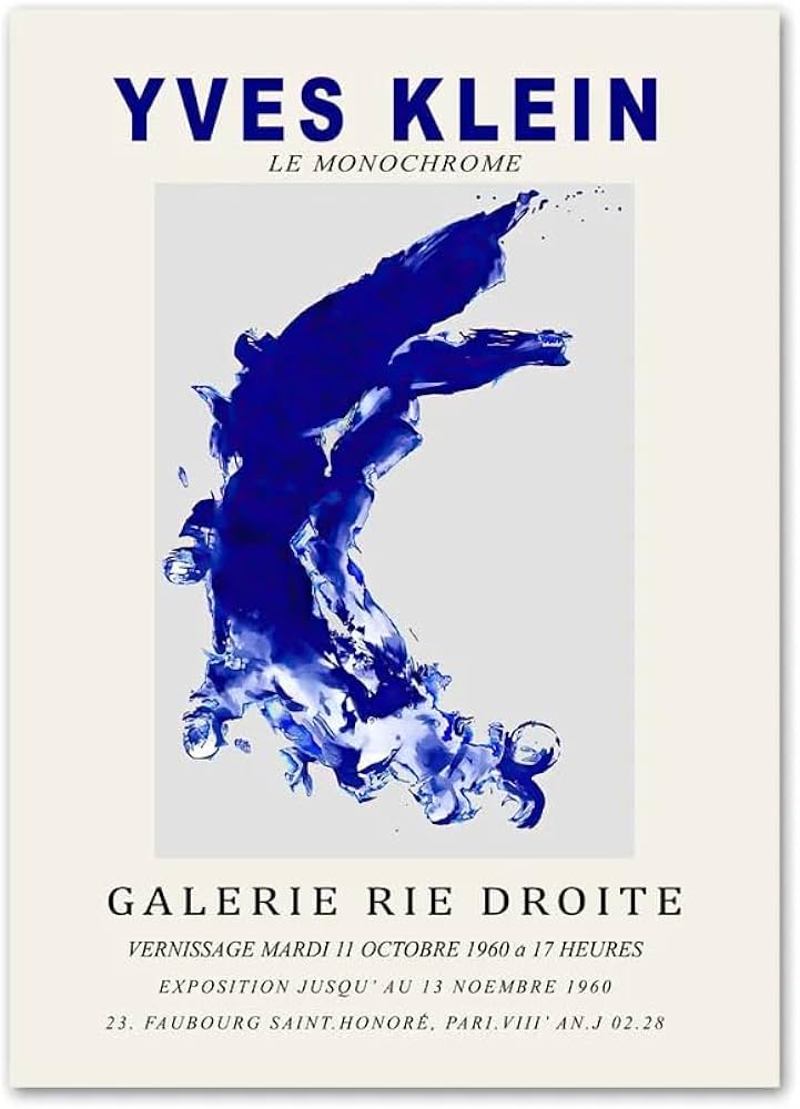 Amazon.co.jp: 有名なイヴ・クラインのポスター抽象的な青いポップ