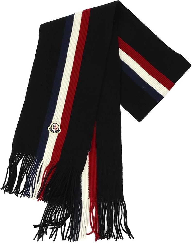 Amazon | [モンクレール] マフラー メンズ トリコロール柄 ウール素材