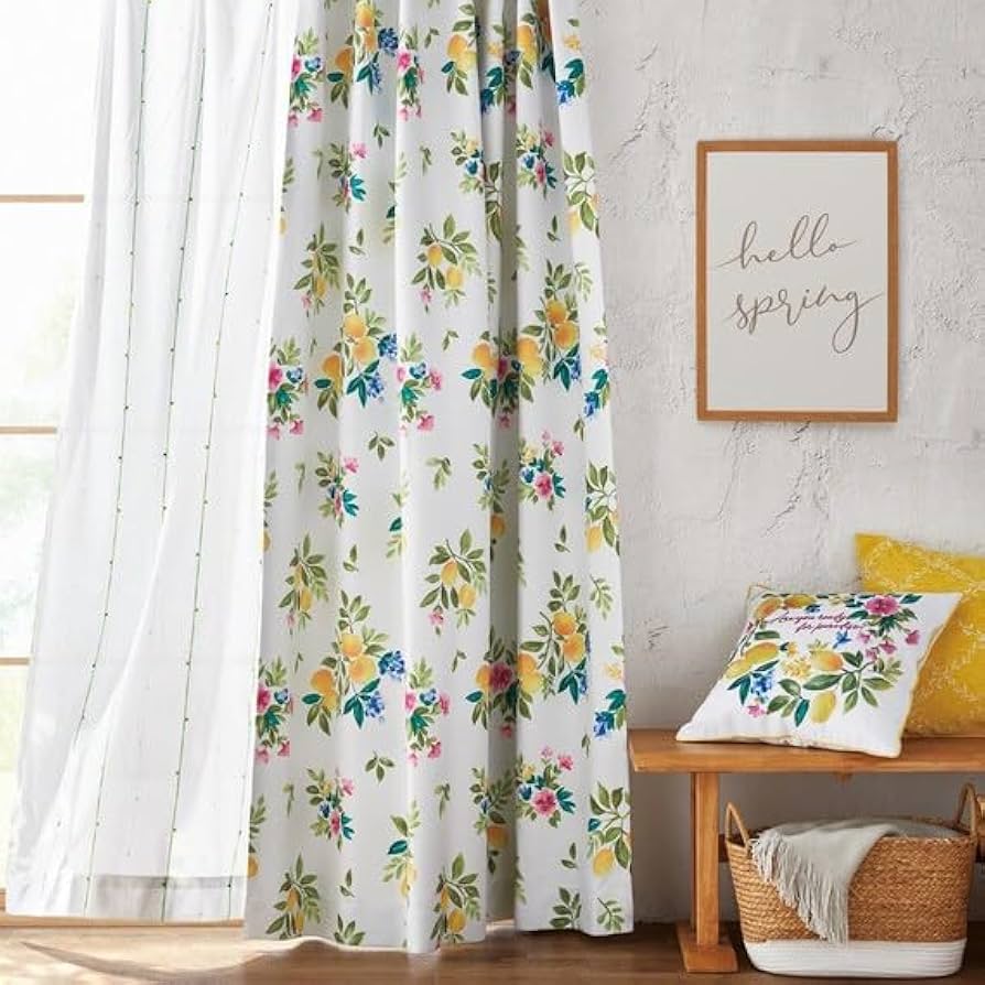 Amazon｜ニトリ(NITORI) 遮光2級・遮熱カーテン レモンフラワー