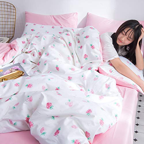 Amazon｜布団カバーセット 布団カバー 4点 セット いちご C (ダブル