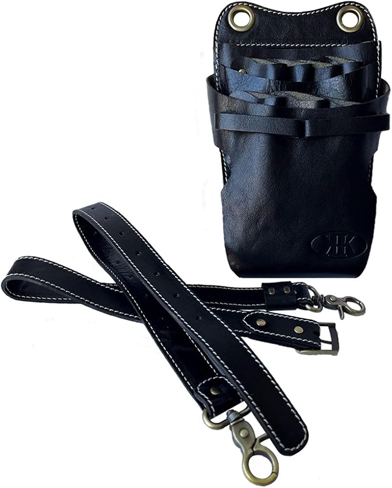 Amazon | KK(三四郎市場) 本革 シザーケース 業務用シザーバッグ 7丁