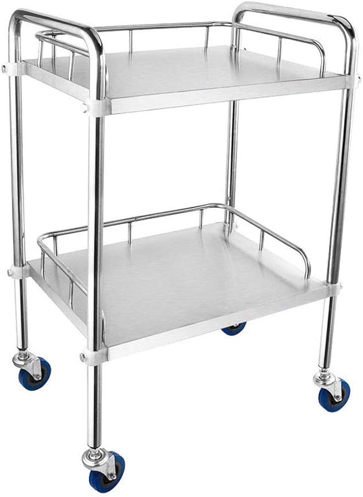 Amazon.co.jp: ステンレス ワゴン サ医療ービス カート 2段 組立式