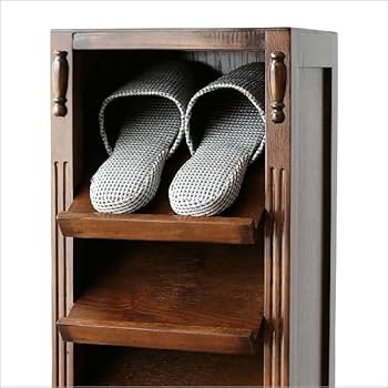 Amazon｜スリッパラック 木製 アンティーク レトロ 5段 5足 おしゃれ