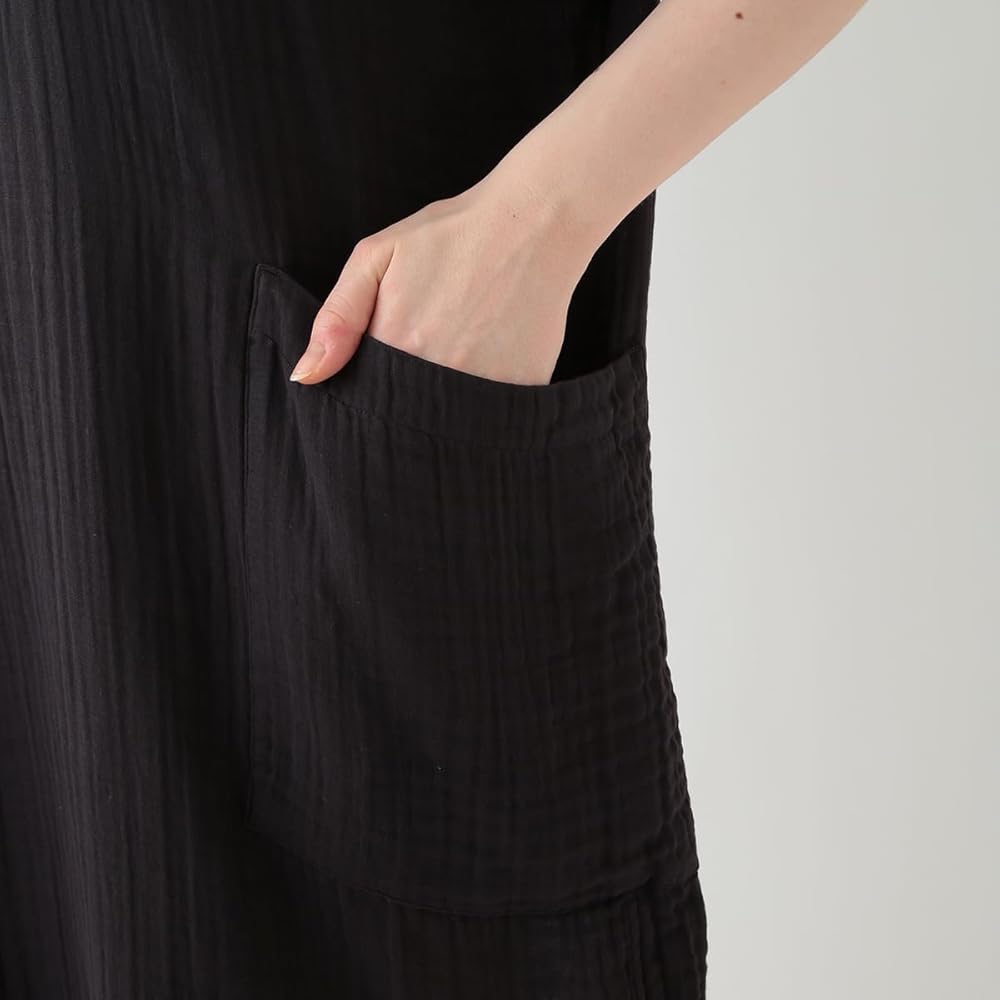 Amazon.co.jp: [UCHINO] クレープガーゼ パッチポケットワンピース