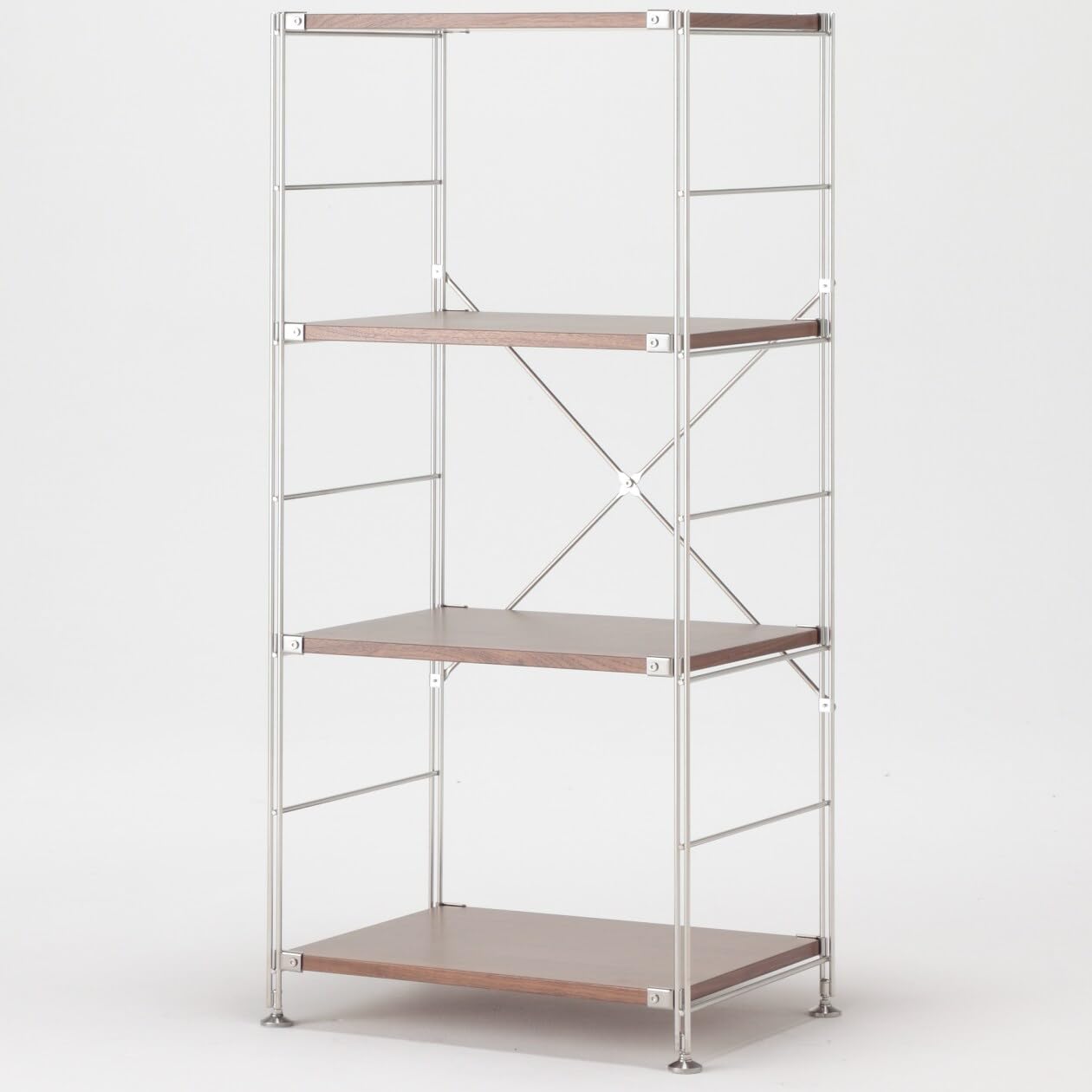 Amazon｜無印良品 ステンレスユニットシェルフ ウォールナット材棚