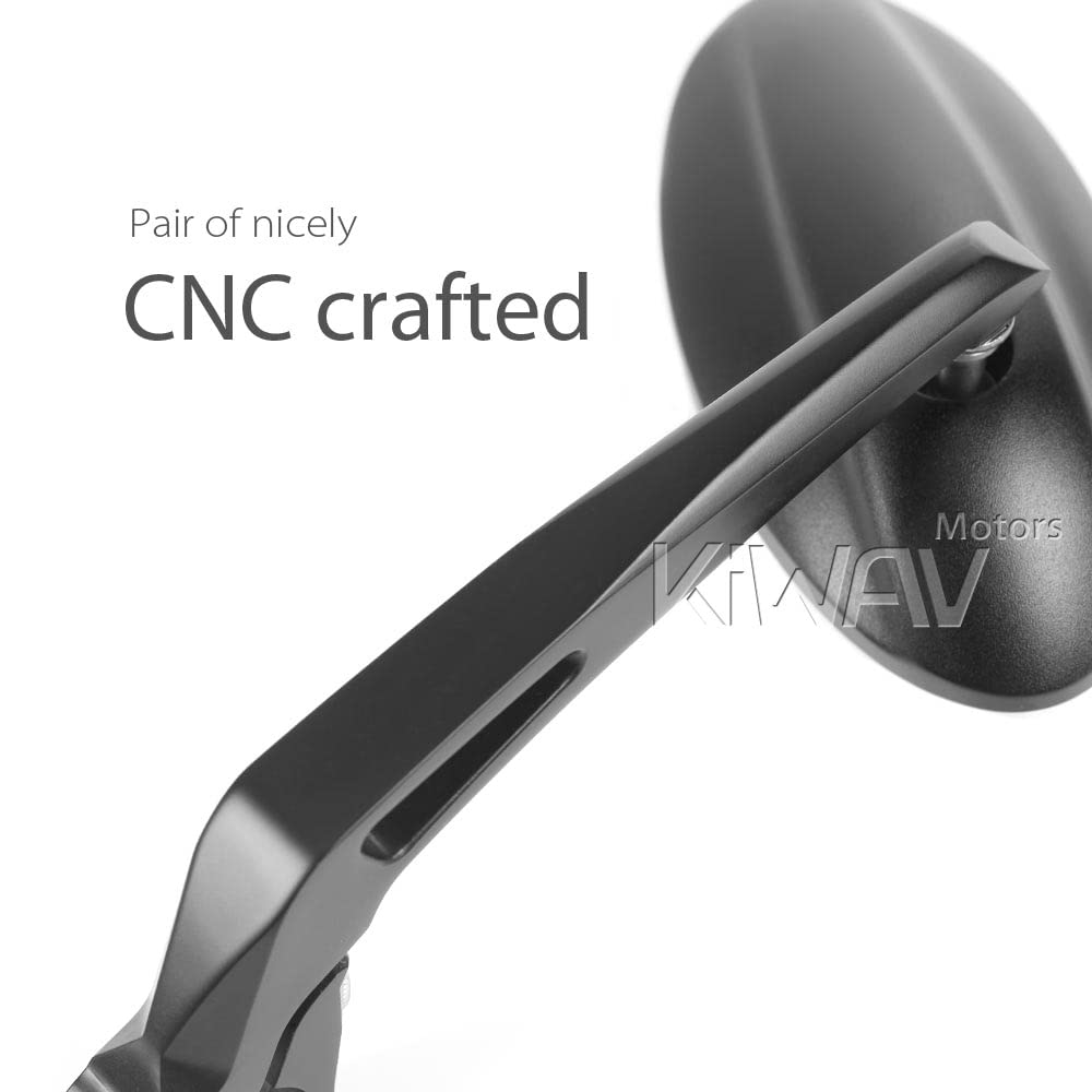 Amazon | KiWAV バーエンドミラー ウルトラ 黒 5mm / 6mmネジ式