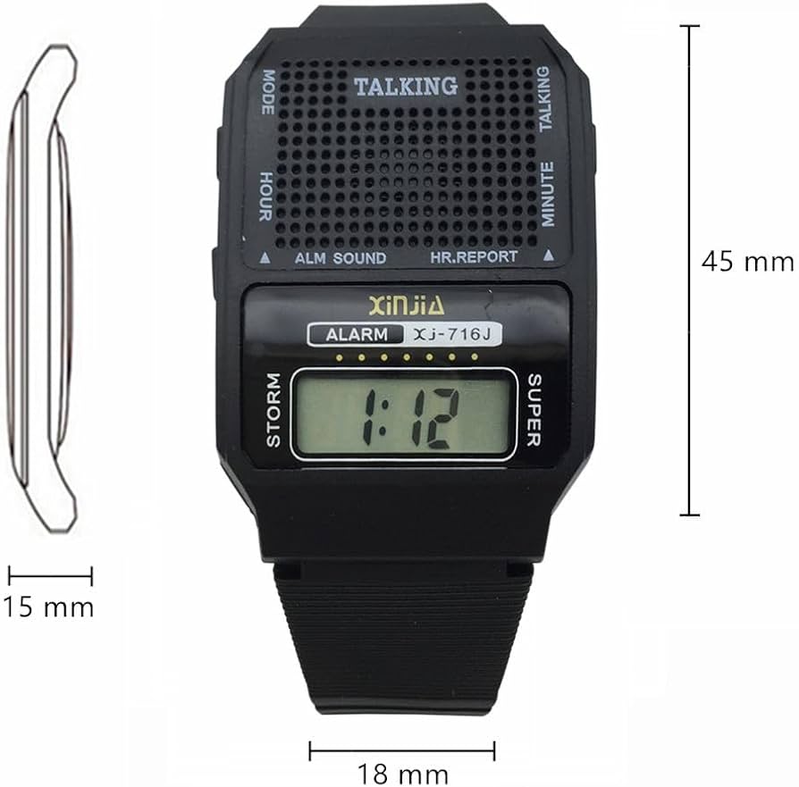 Amazon.co.jp: いスクエア型のトーキング・ウォッチ日本語 腕時計