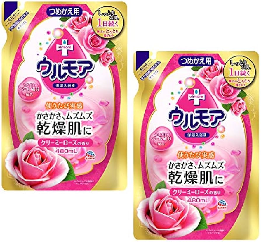 Amazon | 保湿入浴液ウルモア クリーミーローズ つめかえ [480mLx2個