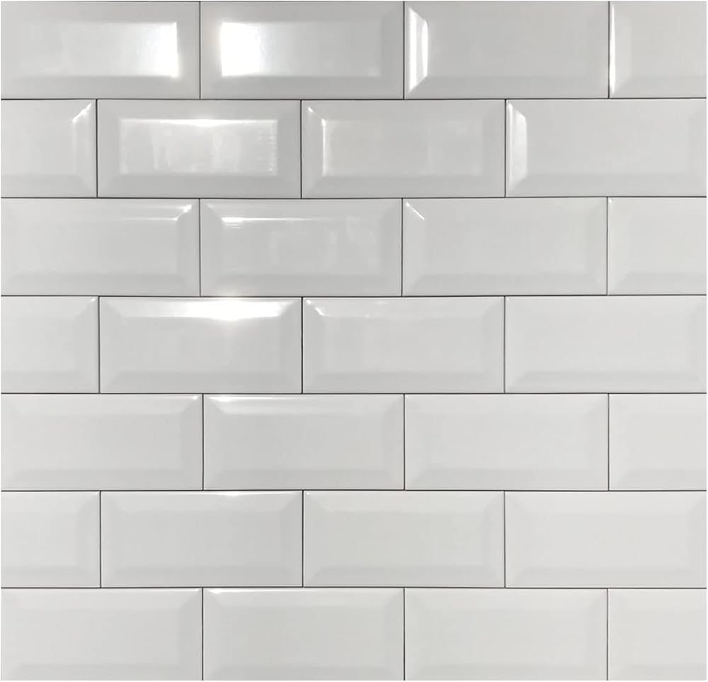 Amazon.co.jp: キッチンタイル サブウェイタイル 内装 壁 白 陶器質 約