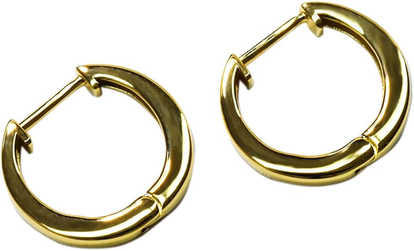 Amazon | K18 中折れバネ式フープピアス 2×13mm イエローゴールド 18金