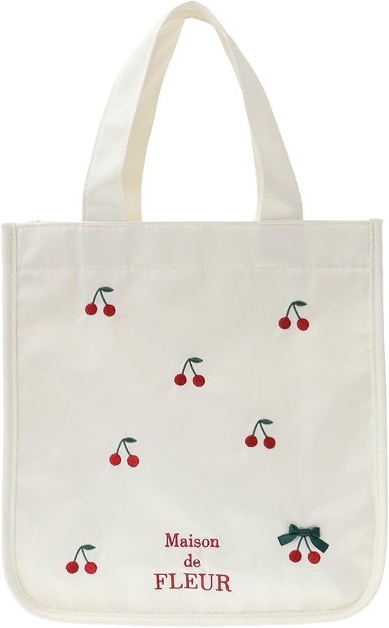 Amazon | [メゾン ド フルール] ﾄｰﾄﾊﾞｯｸﾞ チェリー刺繍パイピング