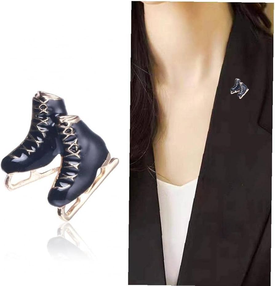 Amazon.co.jp: ブローチ アイススケート靴 フィギュアスケート メタル