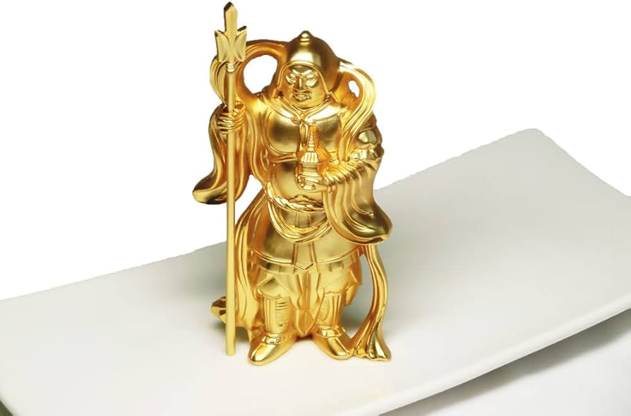 Amazon.co.jp: 好運呼び込む金色毘沙門天像（24K純金メッキ）＜仏像