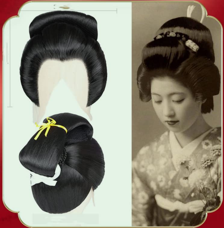 Amazon.co.jp: 日本髪 花魁(おいらん)かつら ・ 立兵庫(たてひょうご