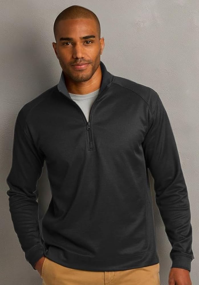 Port Authority Men's Vertical Texture Quarter-Zip Pullover at