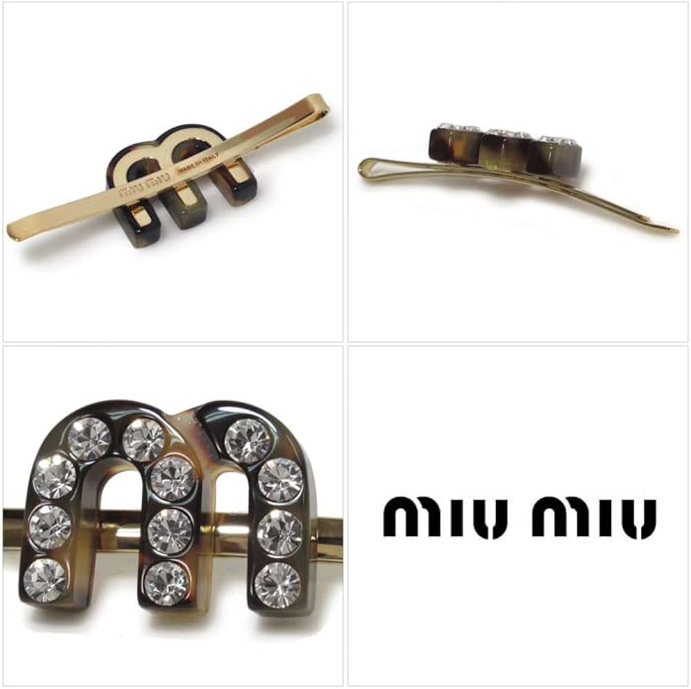 Amazon | ミュウミュウ アクセサリー ヘアピン MIU MIU クリスタル べ