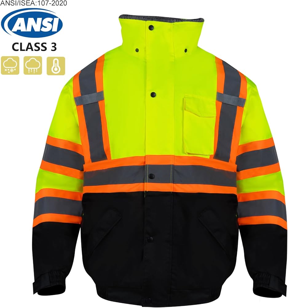 VENDACE High Visibility Reflective Safety Jackets for Men Sherpa