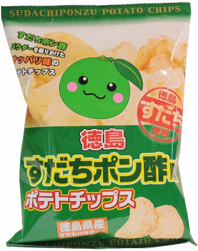 Amazon.co.jp: 徳島 すだちポン酢味 ポテトチップス 373 : 食品・飲料