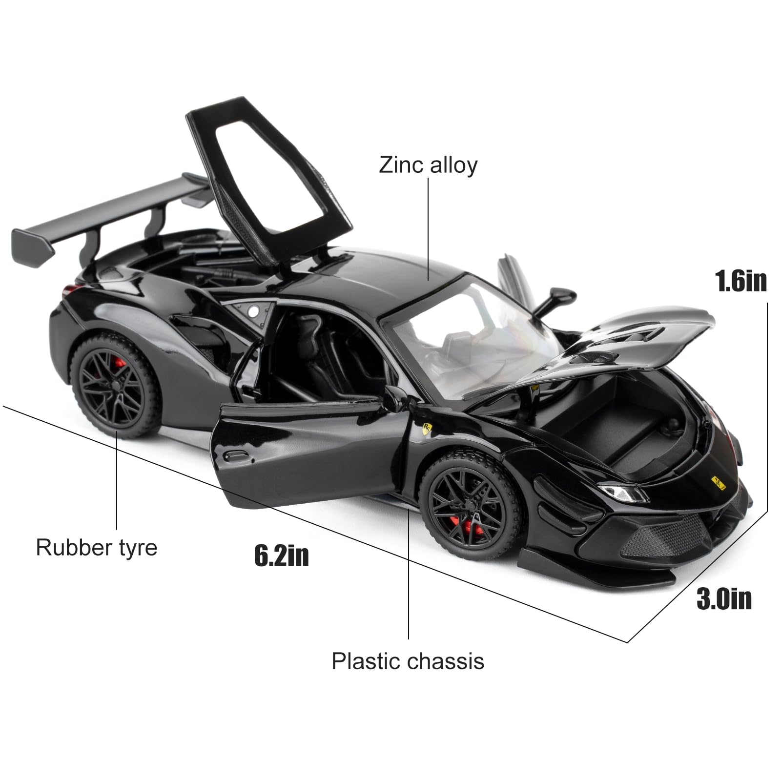 Amazon.com: TGRCM-CZ 1:32 Ferrari 488 Model Car, Die-cast Alloy