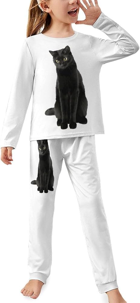 Amazon.co.jp: 猫柄 ねこ 黒猫 かわいい ネコ パジャマ キッズ 女の子