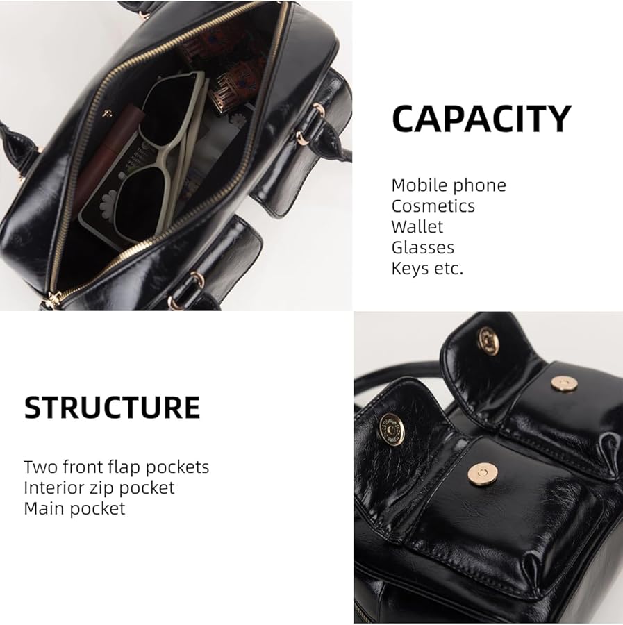 Y2K Shoulder Purses for Women Trendy - PU Leather Retro Boston