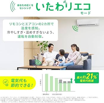 Amazon | アイリスオーヤマ エアコン 6畳 2.2kw 2024年モデル 節電