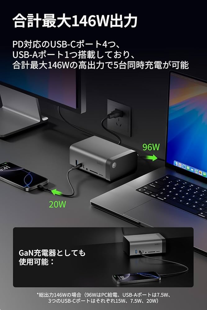 Amazon.co.jp: Belkin Connect 11-in-1 GaNドック(150W) 3画面4K拡張