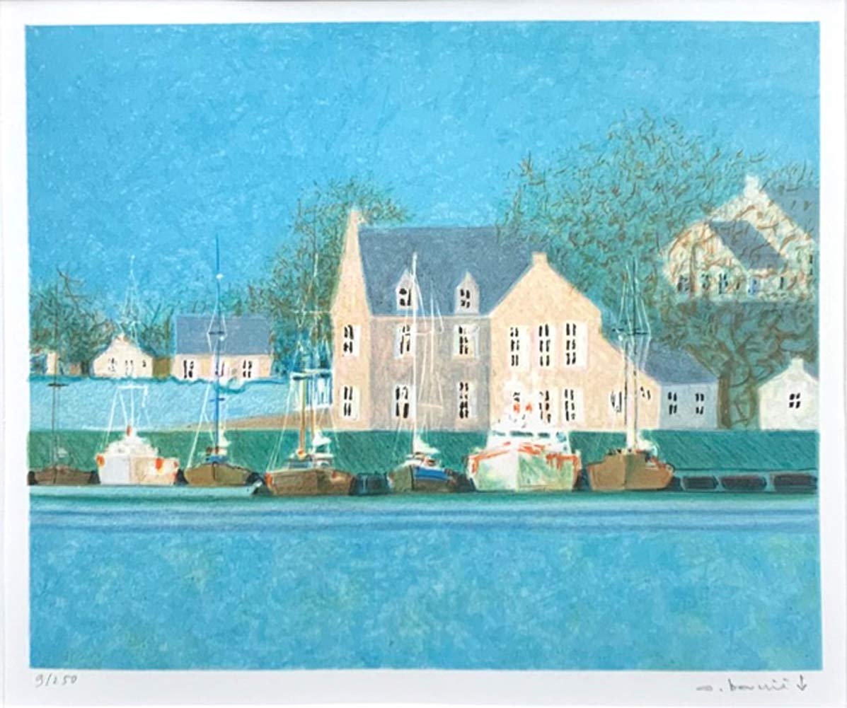 Amazon.co.jp: 絵画 アンドレ・ブーリエ『青いきらめき』 51×55.5cm