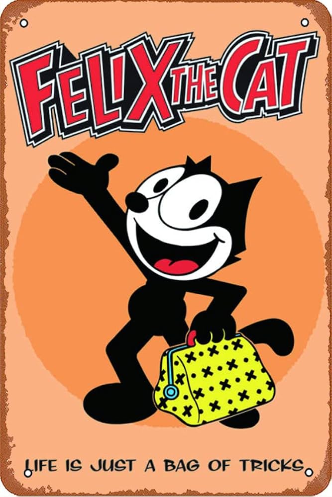 Ysirseu Felix The Cat Bag of Tricks Comic 8x12 Inches Metal Sign