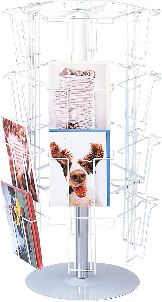 Amazon.co.jp: 4段 6面 卓上回転カード立て 【 ポストカード 什器 回転