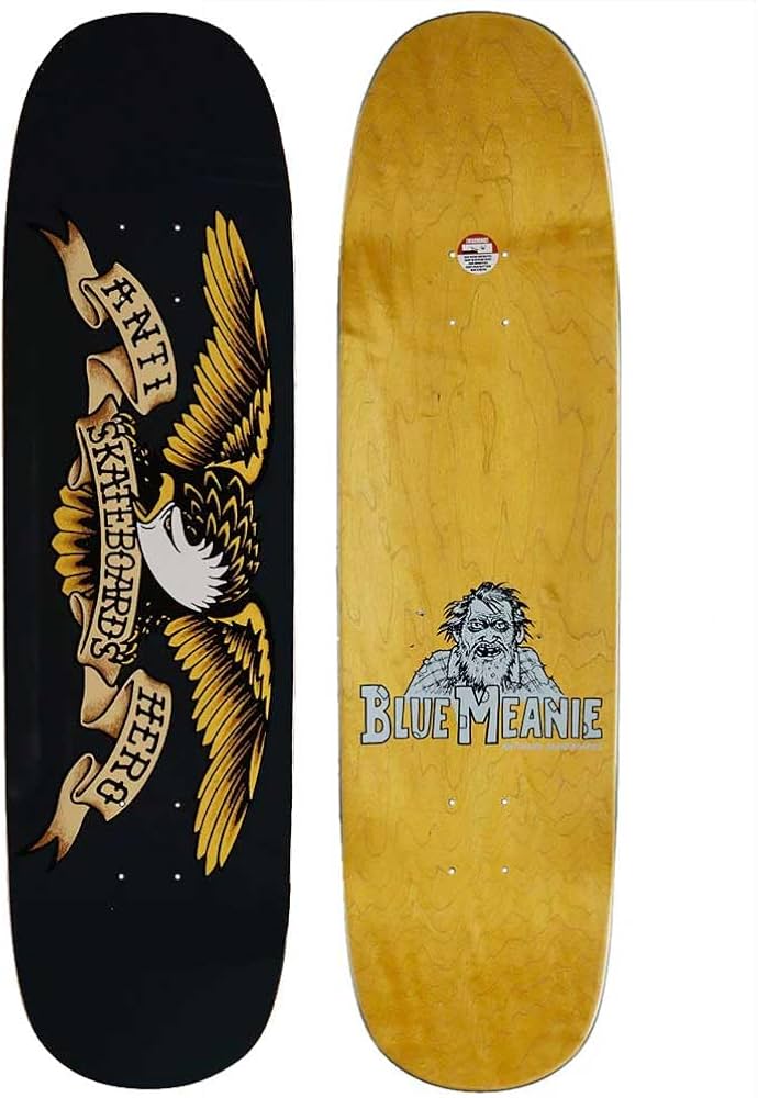 Amazon.com : Anti Hero Skateboard Deck Shaped Eagle Blue Meanie