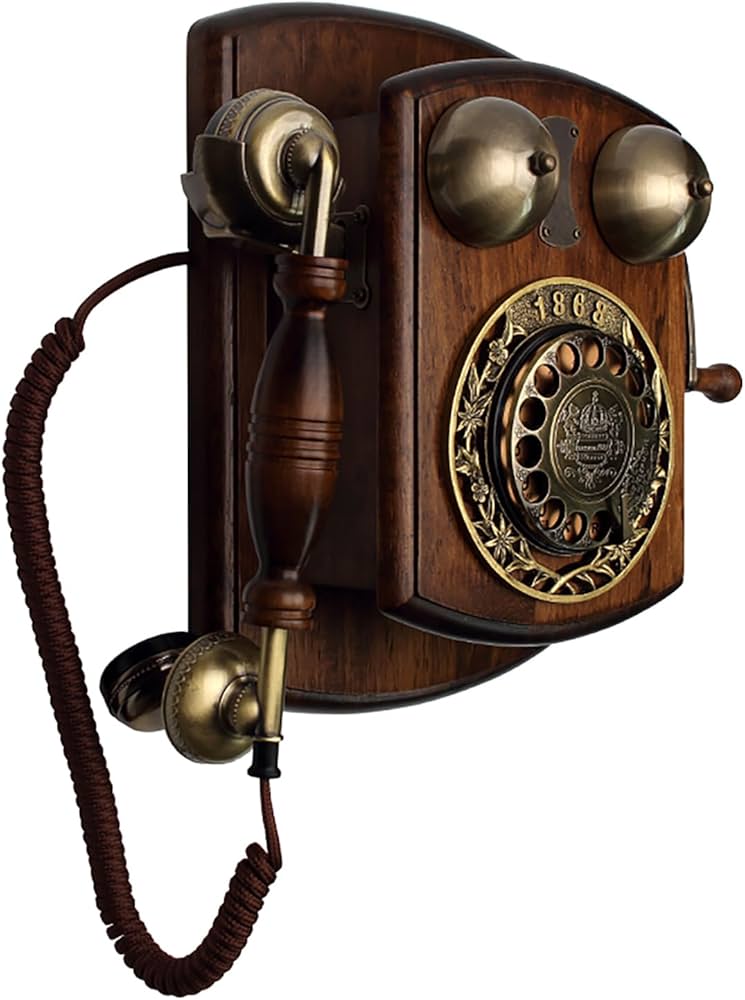 Amazon | レトロな壁掛け電話機、家庭用固定電話機、昔ながらの回転式