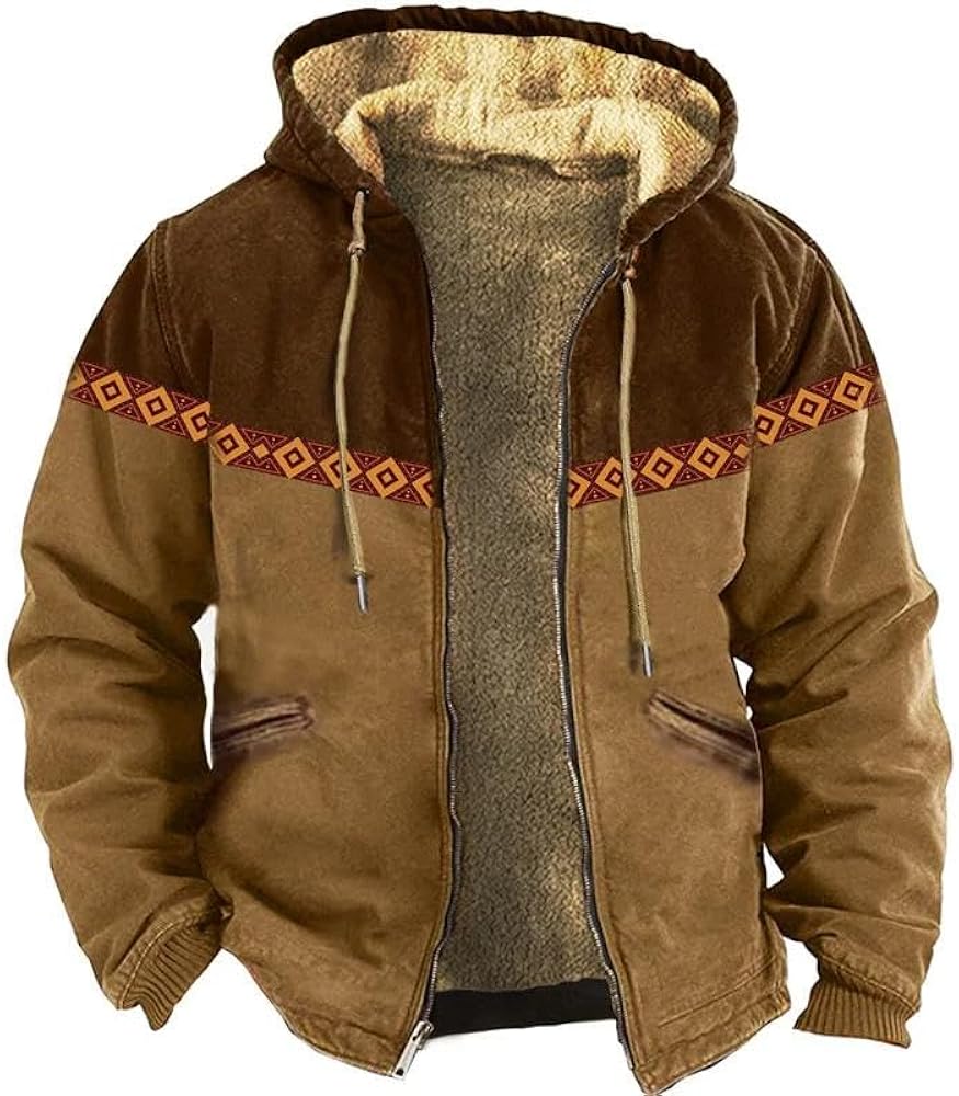 Xingfenly Ethnic Style Graphic Jackets Winter Warm Liner Coats