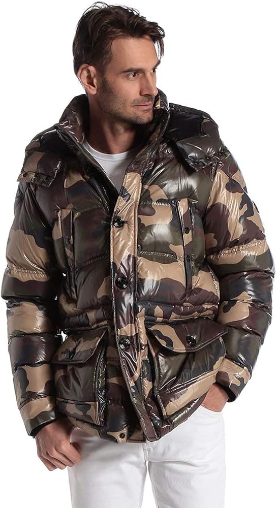 Amazon | (モンクレール) MONCLER 光沢ナイロン 迷彩柄 フード ダブル