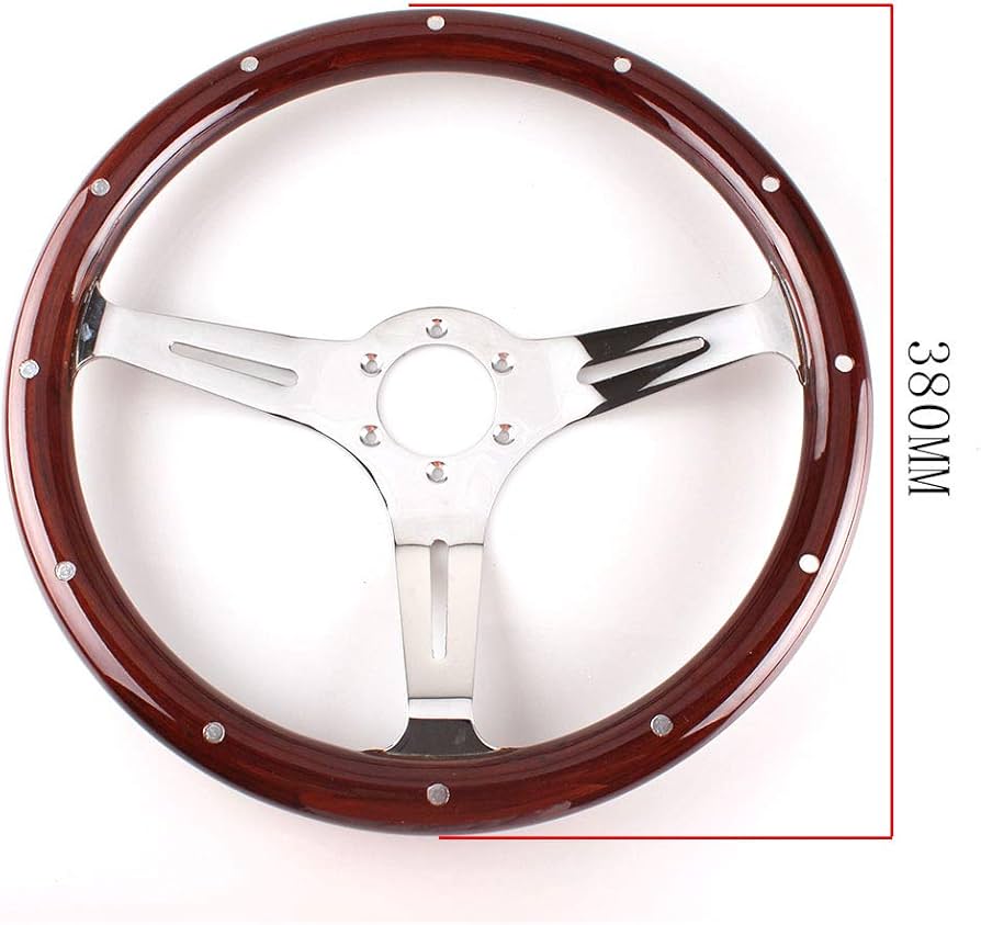 Amazon | No.1 Racing 直径380mm 車用 ウッド ステアリング ハンドル