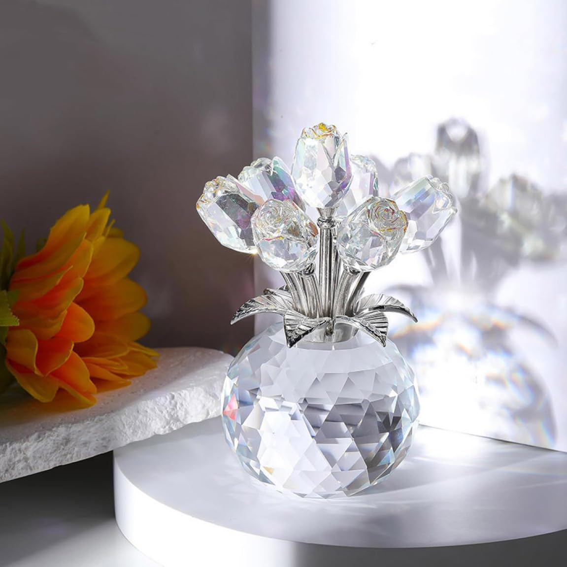 Amazon.co.jp: JAnjiaLxY クリスタル フラワー置物 タイプ8 水晶花